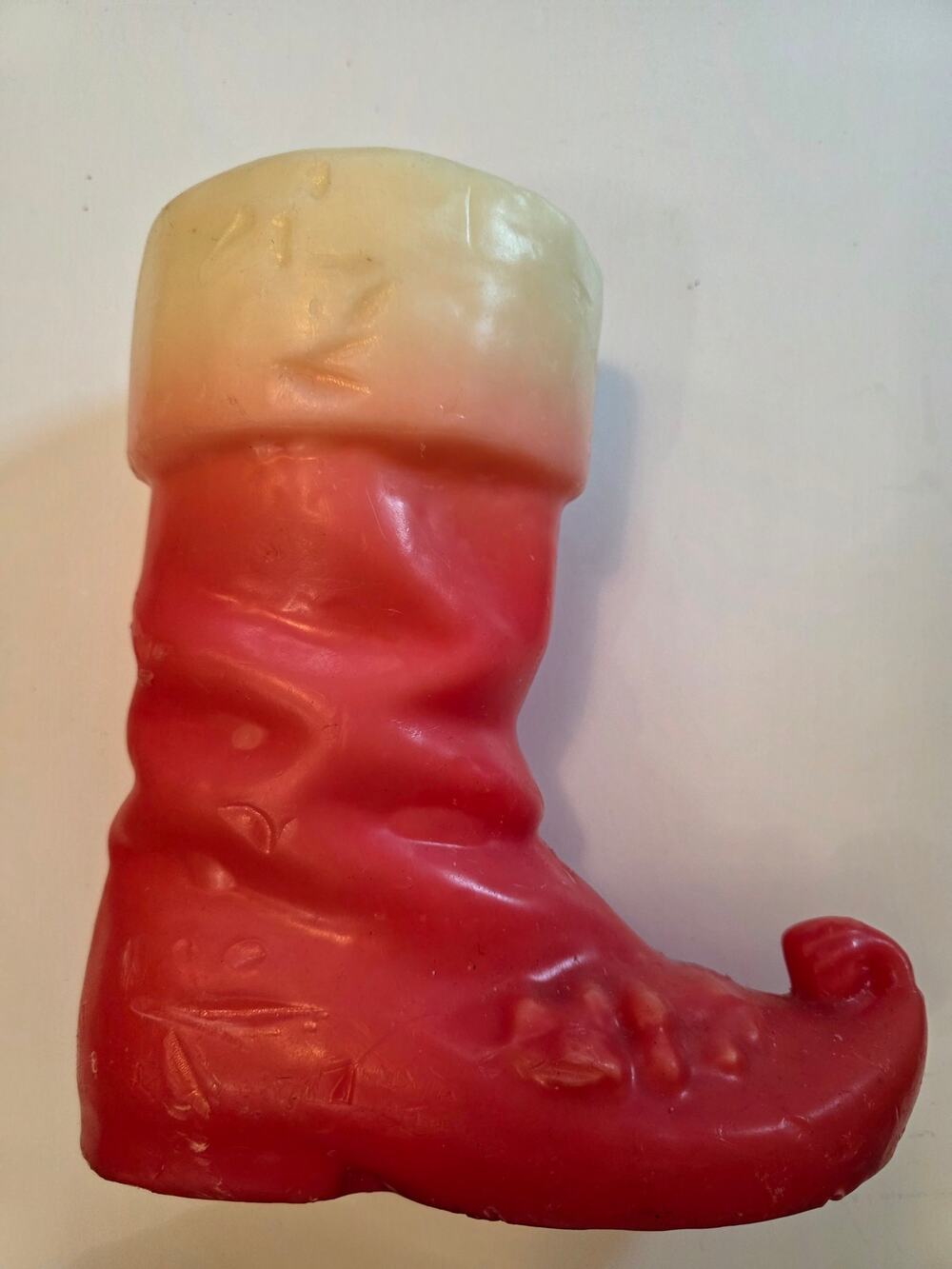 XL Vintage Santa Boot Unlit Candle Novelty Whimsical Christmas Holiday Rare READ